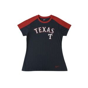 Nike MLB Texas‎ Rangers T Shirt Kids Medium Baseball Red Blue Top